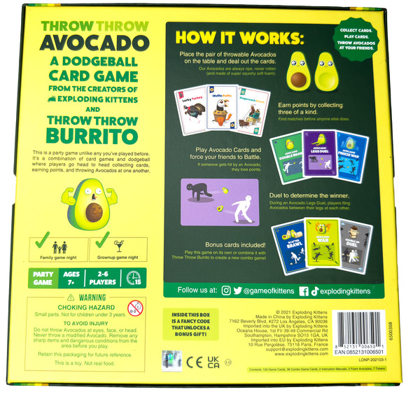 Throw Throw Avocado Family/Party Game / Complete, Exc Condition - Picture 2 of 2
